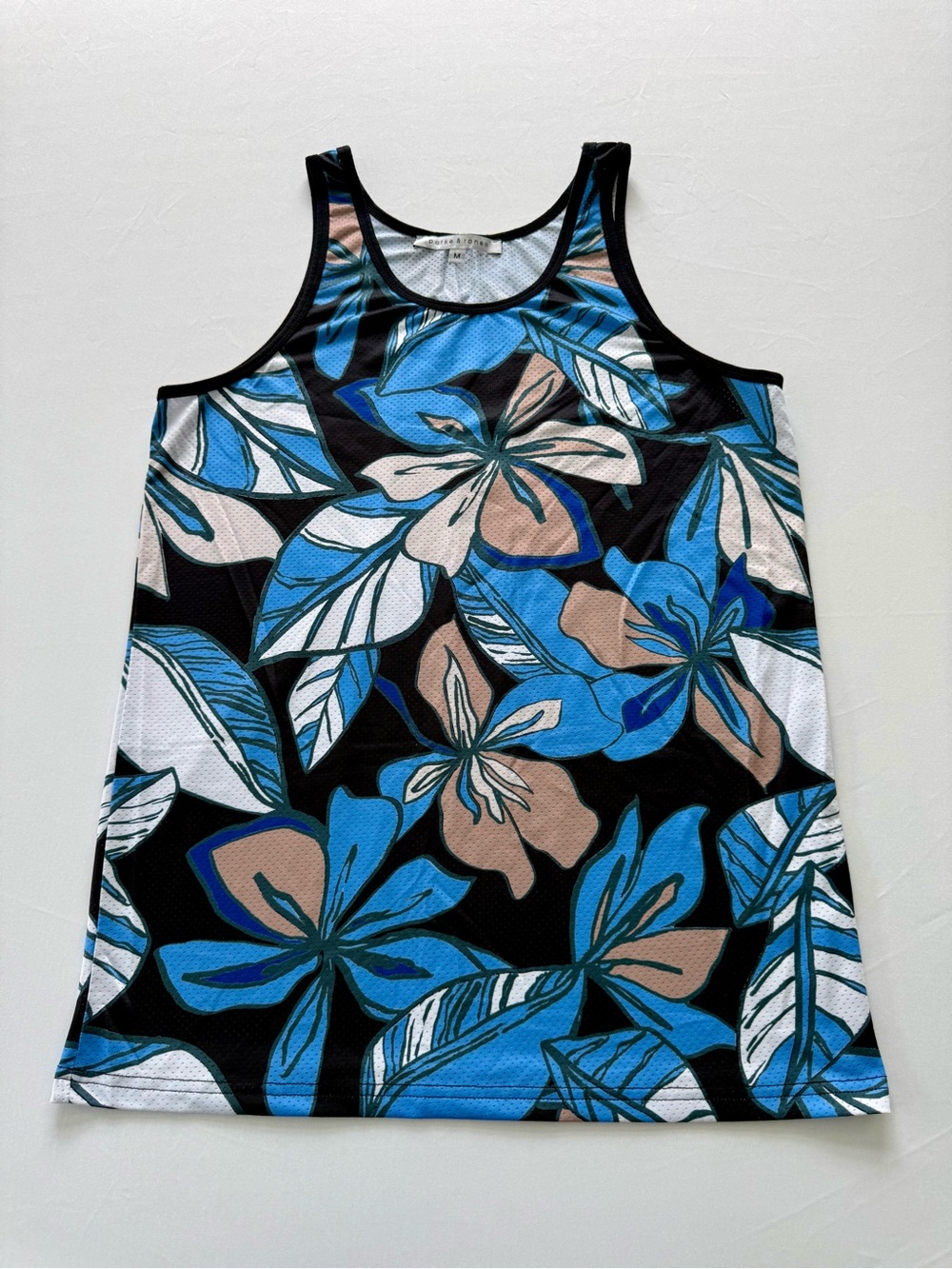 Parke & Ronen Floral Print Tank Top - Blue & Tan